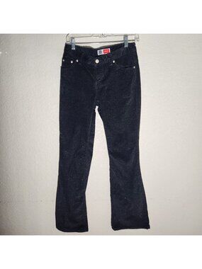 Arizona Jean Co Hipster Black Glitter Flared Pants Womens Size 3 Cotton Blend